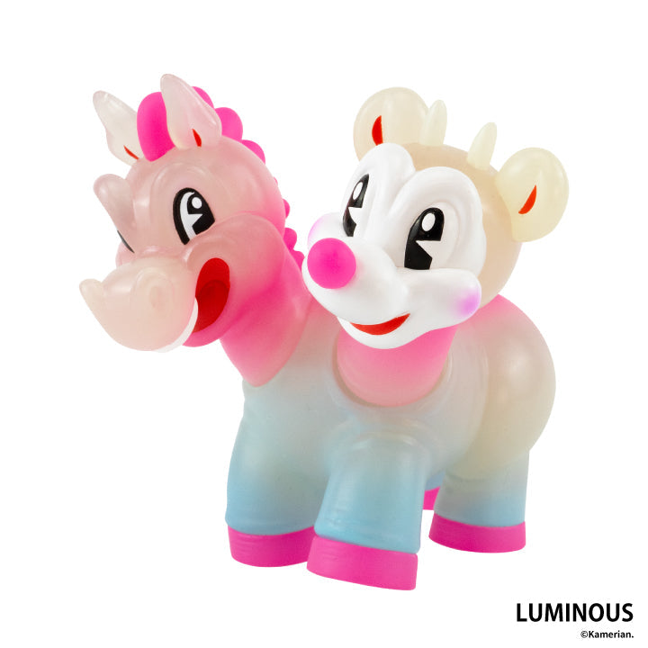 Luminous pastel UMASHIKA glow-in-the-dark figure on a white background
