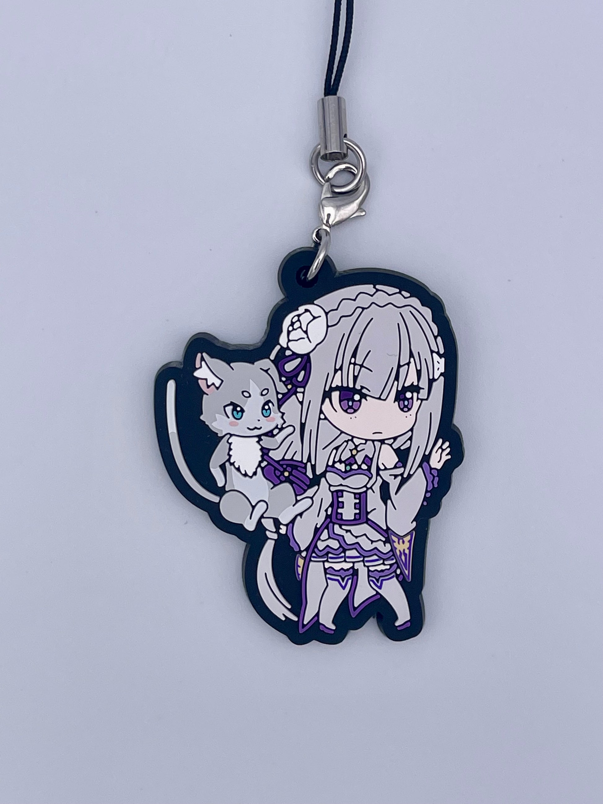 Re:ZERO gachapon capsule packaging - authentic Japanese collectible showing close up of Emilia.