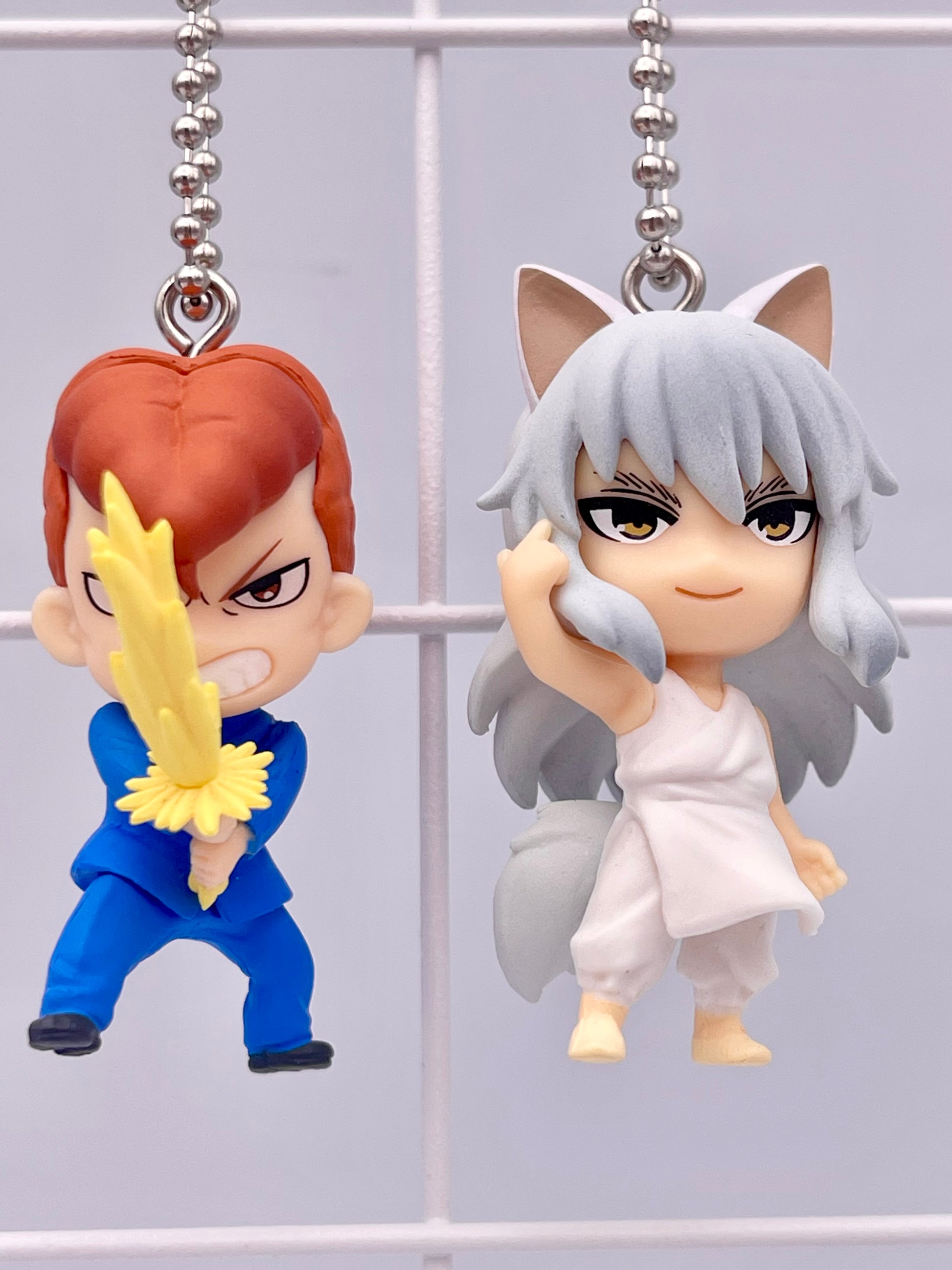 Close up of Kazuma Kuwabara and Youko Kurama (fox form) figure.
